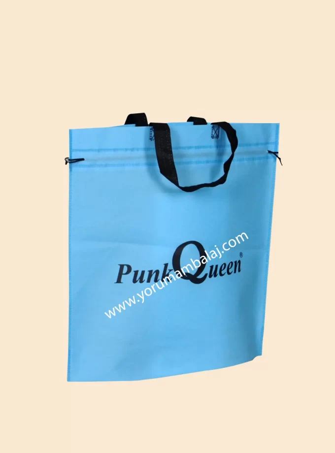 Tela Çanta Büzgülü Saplı Mavi Resmi