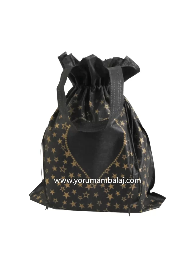 Bez Çanta Kalpli Büzgülü Saplı Resmi