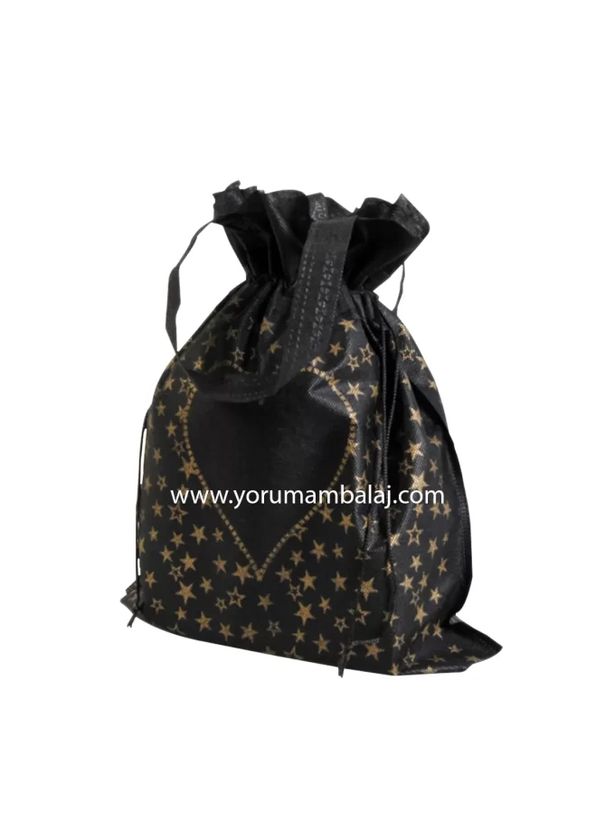 Bez Çanta Kalpli Büzgülü Saplı